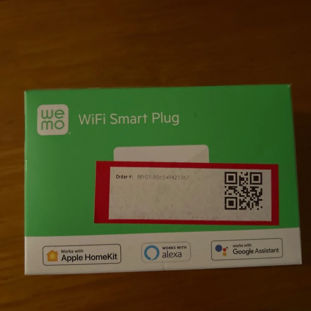 Wemo WiFi smart plug